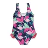 Yaz Kızlar Yüzme Suit Bebek Kız Flamingo Baskılı Plaj Sahil Mayo Moda Çocuk Giysileri Bırakır