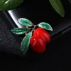 Fashion Cherry Brooch Pin Women Wedding Bridal Party Flower Crystal Bouquet Brooch for Gifts jewelry accessories