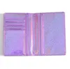 Laser Sequin Passport Cover Women PU Multifictional Short Card Holders 4colors