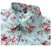 Revers rose et bleu clair chemise été nouvelles femmes mode décontracté imprimé fleuri à manches longues chemise Designer femmes hauts