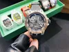 Armbandsur män Klockor Automatisk rörelse Vattentät Läderrem Male Clock 47mm Excalibur 461