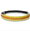 women sport headband pu Softball Baseball Seamed Leather Baseball Hair Bands Bandage On Head hair accessory