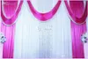 10ftx20ft Sequins Beads Edge Design wedding backdrop curtain with swag backdrop wedding decoration romantic Ice silk stage curtains