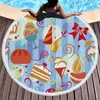 Cake / Donuts Pattern Bath Towel 150cm Round Summer Beach Towel Compressed Polyester Swim Yoga Mat Tablecloth