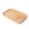 Wooden Plate Dish Square Fruits Platter Dish Dessert Biscuits Plate Dish Tea Server Tray Wood Cup Holder Bowl Pad Tableware Mat VF1574