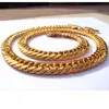 10MM FINE ÉPAISSEUR MIAMI CUBAN LINK COLLIER CHAÎNE collier Made In Best HOMMES FEMMES 24 k Solid Gold Filled FINITION AUTHENTIQUE