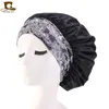 New Ladies Wide Elastic Band Night Sleep Hat Women Wide Band Satin Silk Bonnet Soft Silk Long Hair Care Caps cosmetic salon hat