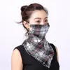 Kobiety Szalik Bandanas Dwuosobowy Silk Szyfonowa Maska Outdoor Wiatroszczelna Maska Chusteczka Pół Twarz Dust Veil Sunshade Maski 40 Styl