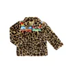 Dzieci Pluszowe Płaszcz Dziecko Leopard Print Fur Kurtki Znosić Dzieci Aksamitna Zagęścić Ciepłe Topy Zima Rainbow Stripe Płaszcze GGA3097-7