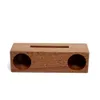 Groothandel hoge kwaliteit mini draagbare houten bamboe universele houder luidspreker mobiele telefoon luidspreker