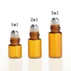 Großhandel Mini 1 ml 2 ml 3 ml Glasrolle auf Flasche Leere Parfümprobenfläschchen mit Rollerballflaschen für Make-up-Tools 1000 teile/los