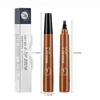 SUAKE TINT MY 4-TIP BROW Crayon à sourcils liquide Étanche Micro-lame Pointe de fourche Fine Sketch Eye Brow Tattoo Tint Pen Cosmétiques coréens