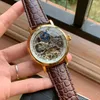 Tourbillon Sapphire Skeleton Automatische Uhr Männer Sonne Mond Phase Herren Mechanische Uhren Top Armbanduhren Lederband