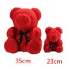 35cm 23cm Romantic Cute 3D Solid Rose Flowers Bear Wedding Decoration Party Valentine's Day Gifts for Girlfriend1268M