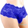 Mens Lace Underwear Boxers Thin See Thru Comfortable Penis Pouch Sexy Gay Sissy Man Transparent Underpants Boxer Shorts Panties XM01