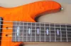 Factory Custom 6 Strings Orange Electric Bass with Chrome Hardwaresclouds Maple Veneercan Be Customized8284333