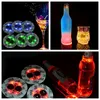 LED Bar Cup Coaster Light Up Cup Naklejki Na Napoje Puchar Uchwyt Light Wino Likier Party Wedding Decoration Supplies T2I5694