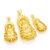 Collana vintage con credenze buddiste con pendente Buddha riempito in oro giallo 18 carati per gioielli classici da donna e uomo227e