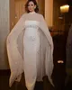 Elegant Moder av bruden Klänningar med WRAP 2020 Strapless Beaded Sequin Evening Party Gowns Golvlängd Bröllop Gästklänning