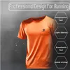 Mode män tennis t-shirt sport o-nacke snabb torr andlig skjorta kör badminton manlig kort ärm t-shirts Toppar Tees kläder