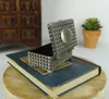 Punk Rivet Design Metal Jewelry Storage Box Modern Graverad Rektangel Zinklegering Princess Smyckesfodral TRINKET Kista Bröllopsfavorer