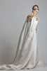 Fantasia elegante zuhair murad vestidos de noite 3d apliques de cetim sereia vestido de baile com capuz varrer trem saudita árabe formal vestidos de festa