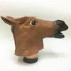 Cabeça de Cavalo de Brown Máscara de Silicone Assustador Cabeça de Cavalo Máscara de Brinquedo Animal Cabeça Máscara para o Traje de Halloween