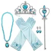 Meisjes Prinses aankleden Accessoires Cosplay Kostuum Geschenksets voor Magic Wand Crown Ketting Oorbellen Handschoenen 5 stuks per set