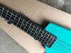 왼쪽 픽업, 검은 색 하드웨어, 로즈 우드 fretboard, 맞춤형으로 왼쪽 녹색 머리가없는 일렉트릭 기타