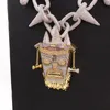 Mens Iced Out Hip Hop Chain Pendants Luxury Designer Jewelry Men Diamond Necklace Big Pendant Bling King Charms Rapper Cuban Link 231A
