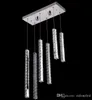 Moderne LED Crystal Kroonluchter Verlichting 6 Tube Crystal Drop Lights voor Woonkamer Flush Mount Rechthoek Crystal Light Armatuur