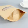Spot window kraft paper bags nuts candy tea food coffee biscuits packaging self-supporting self-sealing bag can be customized