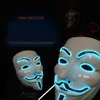 Vendetta EL wire Mask Flashing Cosplay LED MASK Costume Anonymous Mask for Glowing dance Carnival Party Masks c425