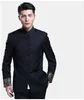 Oriental Traditional Zhong Shan Suit Chinese style wedding groom Tang suits male stand collar Asian tunic Clothing slim spring autumn