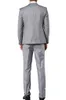 Brand New Gray Groom Tuxedos Нотч Side Vent дружки Свадьба 3 шт костюм Популярные Мужчины Бизнес куртка Blazer (куртка + брюки + Tie + Vest) 8