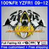 YAMAHA YZF 1000 R 1 YZF-1000 YZF-1000 YZFR1 09 10 11 12 흰색 은백색 241HM.2 YZF R1 YZF1000 YZF-R1 2009 2010 2011 2012 공정 키트