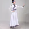 Długa Mongolia Tibetan Styl Sukienka Dla Kobiet Karnawał Fancy Dance Costume Folk Dance Stage Nosić Mongolian White Princess Dres