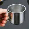 Tasse en acier inoxydable tasse à café Portable tasses à boire tasse de rince-bouche bière lait expresso tasse incassable isolée