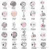 Authentic 925 Sterling Silver Fits Pandora Bracelet Beads Pink Charms For European Snake Charm Chain Necklace Fashion DIY Jewelry