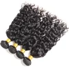 Indian Water Wave Bundles With Closure Wet and Wavy Curly 12A Human Hair Bundles7706050