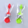 Tea Strainer 7 Colors Silicone Infuser Reusable Tea Strainer Sweet Leaf With Drop Tray Novelty Ball Filter Tea Tool EEA849