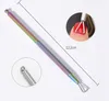 Rainbow Narzędzia Manicure Narzędzia Ze Stali Nierdzewnej Niereaktywne Remover Pilnik Na Pilnik Manicure Cutter Spoon Cutle Clipper Nail Art Tool HHA-376