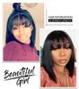 Ishow Short Bob Wigs Straight Human Hair Wigs with Bangs Loose Body Peruvian None Lace Wigs Indian Hair Malaysian1790295