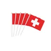 14x21cm Plastpole Schweiz Hand Flagga Billiga Banner Utskrift Hängande Reklam, Utomhus Inomhus, Gratis frakt