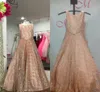 Sparkling Glitter Tulle Pageant Klänningar för tjejer 2019 4-färger Rose Rosa Silver Vit Bling Bling Liten Flicka Födelsedag Party Gowns Real Pic