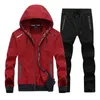 Men's T-Shirts 5 Colors Mens Tracksuits Long Sleeve Plus Size Sportswear Hooded Jakcets Fitness Running Sweater Suit Fashion High Quality