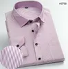 Homens elegantes Trabalho de negócios Casamento Camisas Escritório de Trabalho de Trabalho Camisas De Manga Longa Homens Camisas De Mesa Casual Stripe Camisa