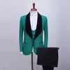 Bouton de haute qualité One Jaune Groom Groom Habillement Tuxedos Châle Chevers Hommes Convient à Mariage / Prom / Dîner Best Homme Blazer (veste + pantalon + gilet)