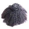 8 pçs / conjunto Afro Kinky onda encaracolado clipe de cabelo humano em extensões de cabelo 10 "-24" cor natural 100g / set clipe em extensões de cabelo humano
