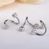 10pc Crystal Double Balls Twisted Helix Lage Earcing 피어싱 바디 보석 게이지 18G S EAR Labret Ring Steel5920017